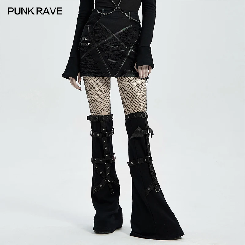 Punk Rave Fashion Women Gothic Decadent Women's Black Mini Skirt WQ537