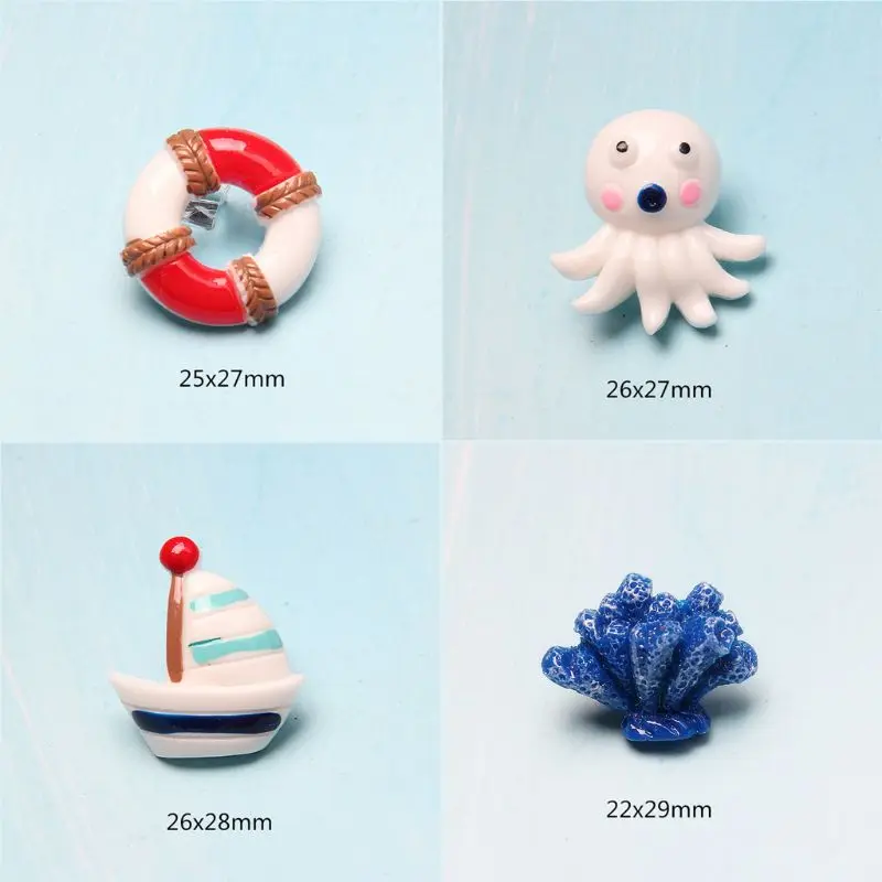 

30Pcs Summer Beach Sea Marine Park Miniature Resin Boat Starfish Sea Gull Pendants Ornament Resin Mold Jewelry Making