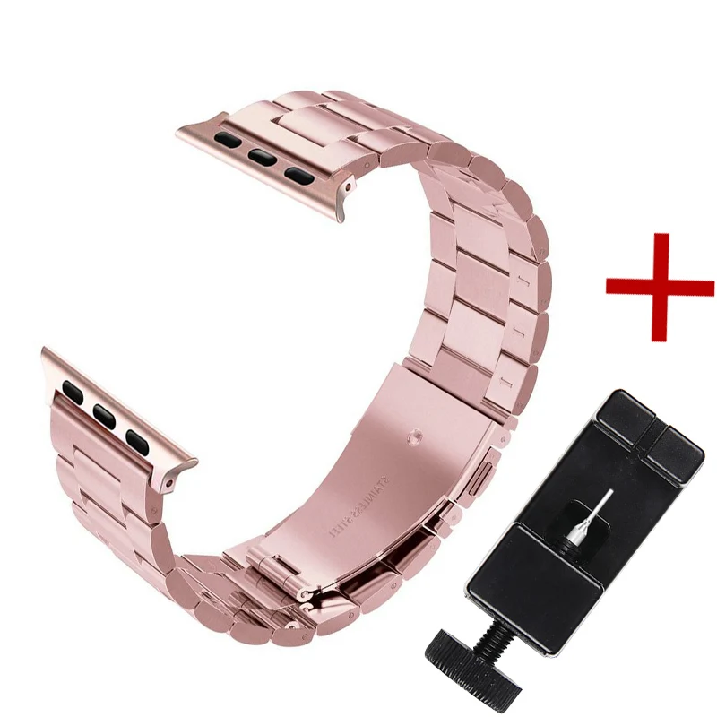 Ремешок для часов Joyozy из нержавеющей стали для Apple Watch 38 мм 42 мм 40 мм 44 мм сменный ремешок для часов iwatch серии 4 5 3 2 1 - Цвет ремешка: Rose Gold