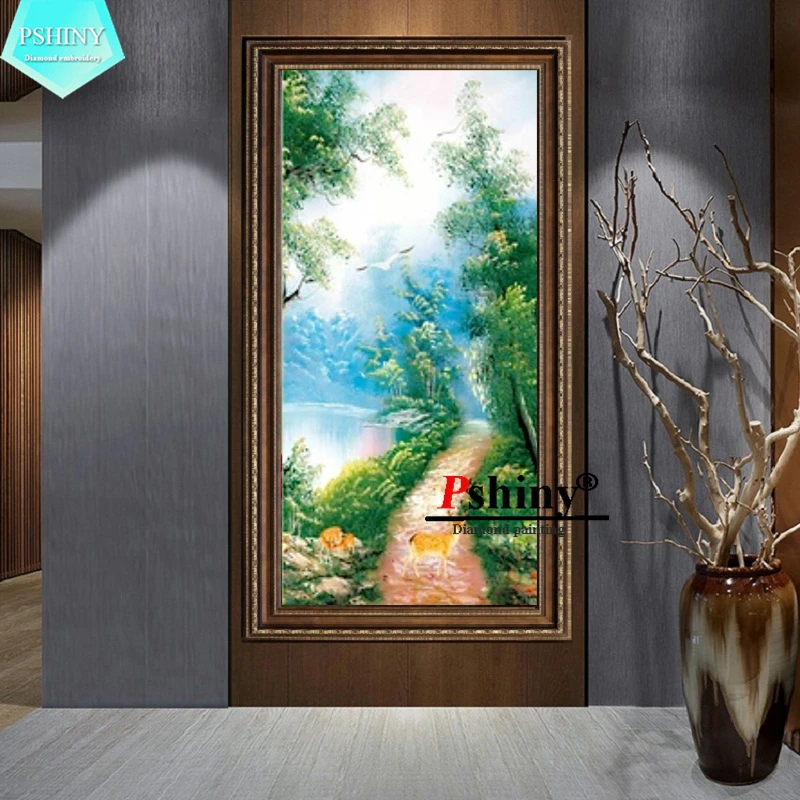 Pshiny 5D алмазная вышивка своими руками распродажа пейзаж Лесная дорога Полная
