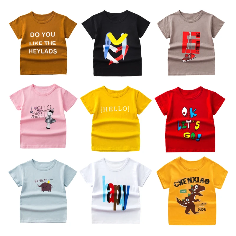 

Summer children's short sleeve T-shirt pure cotton cartoon boy 2-12 years old children's new baby top summer