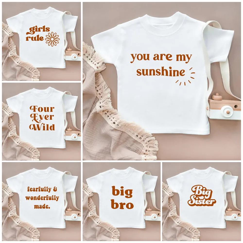 

Big Sister Shirt Big Brother Toddler Tee Little Sister Shirt Little Brother Big Bro/Sis Pregnancy Reveal Children Fashion Tshirt