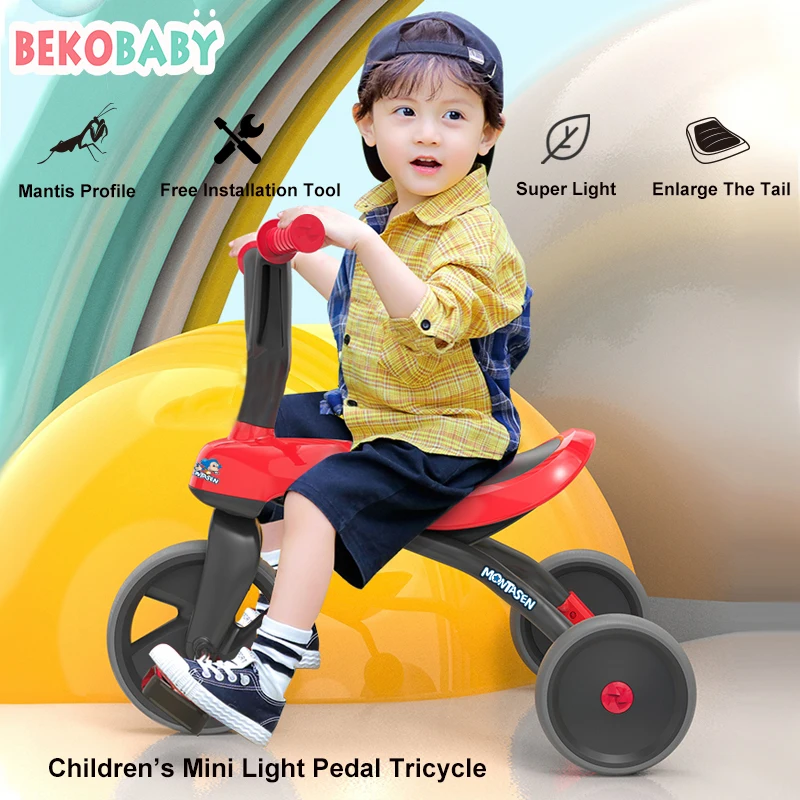 Bekobaby Baby Tricycle Children Bicycle Foldable Baby Balance Ride 3 Wheels Toddler Bike Kid Walker Trike Gift For 1-6 Years Old