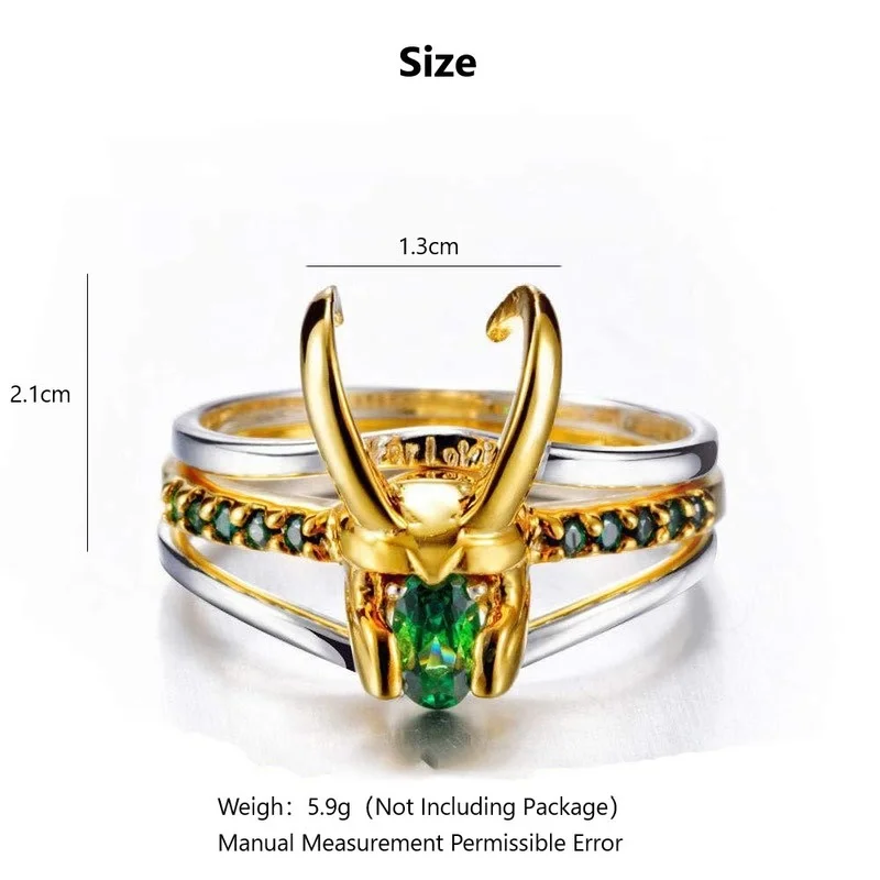 Шлем Супергероя из фильма Тор Локи комплект 3 предметов унисекс золотистые