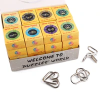 32pcs classic intelligent montessori metal wire puzzle baffling brain teaser magic rings game toys for adult children kids gifts