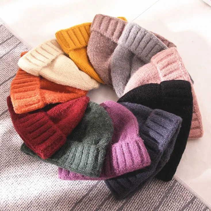 Зимняя женская вязаная шапка ZHENPEI030 из кроличьего меха новинка Повседневная