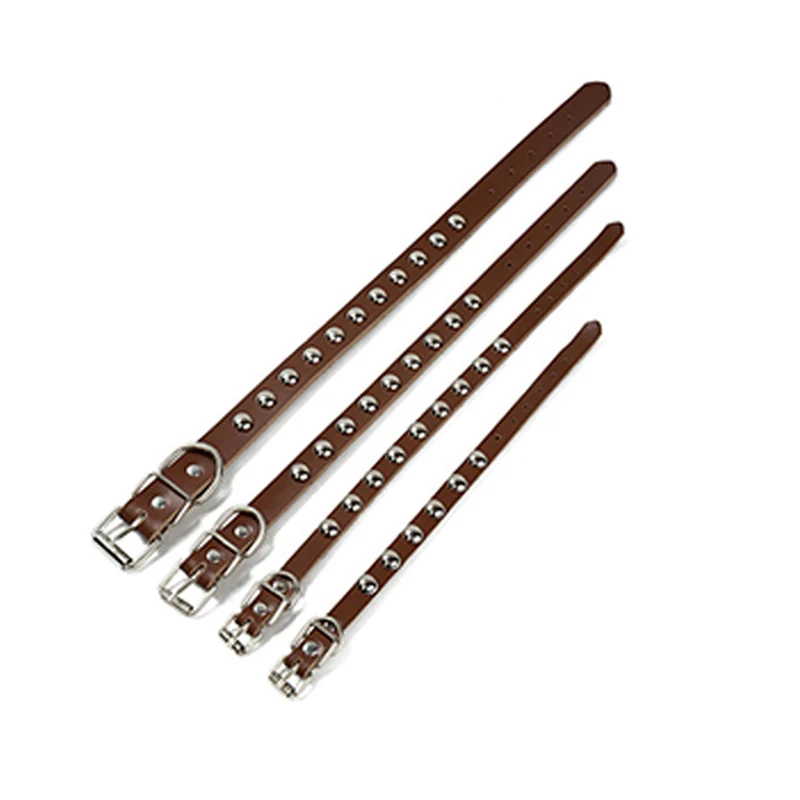 Кожаная кожа Индивидуальный Круглый Шипованный ошейник в стиле панк для собак