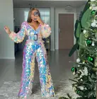 Модные платья для выпускного, комбинезон с блузкой и блестками, платье для выпускного вечера, платье для выпускного вечера с длинными рукавами, блестящее сексуальное платье разных цветов