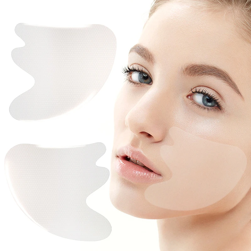 Многоразовая силиконовая наклейка для лица против морщин старения кожи средство