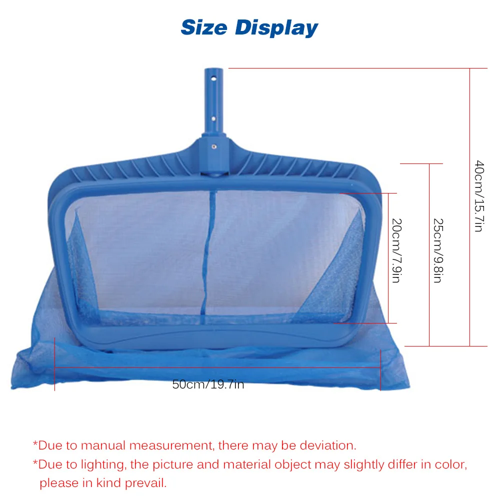 

Leaf Skimmer Net Deep Plastic Leaf Rake with Bag Fine Mesh Net Catcher Cleaning Tool for Swimming Pool Hot Tub Pond Fountain