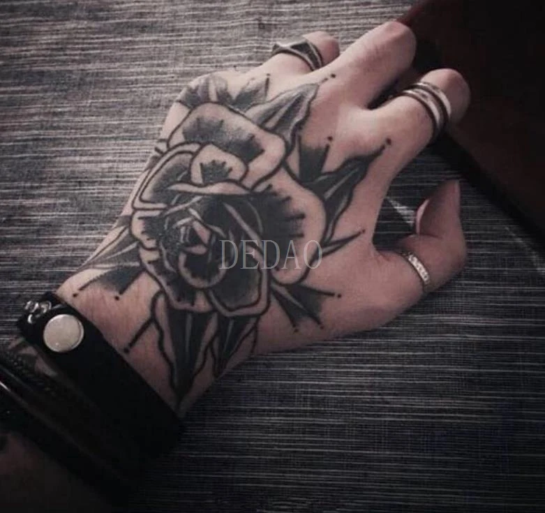 Временные татуировки Поддельные наклейки Череп Цветок Ручная роспись флеш-тату