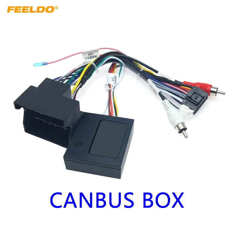 FEELDO Car Stereo Audio 16PIN Android Power Cable Adapter With Canbus Box For BMW X1 E90 Wiring Harness #HQ3325 | Автомобили и