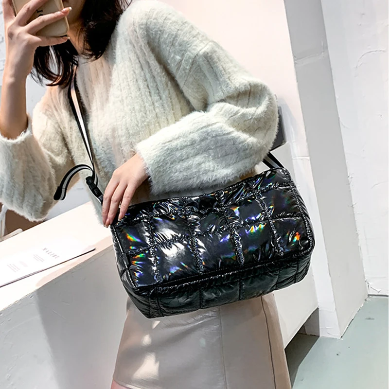 

Дизайнерская сумка через плечо с широким ремешком, Женская объемная хлопковая вместительная тоут, повседневная хлопковая дамская сумочка ...