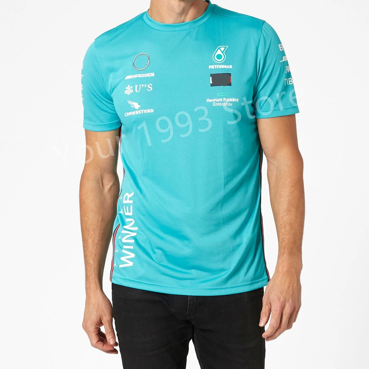 

F1 T-shirt petronas team uniform men's racing short-sleeved Mercedes-Benz team uniform outdoor sports quick-drying breathable