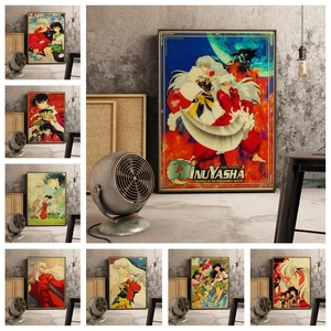 Японское аниме инуяся постер в стиле ретро картина художественный Декор Картина гостиная бар диван для кафе Настенный декор качественный холст домашний декор A969