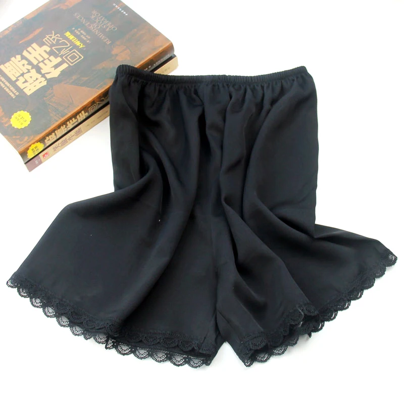 100% женские шорты из шелка тутового шелкопряда сексуальные с кружевом короткие