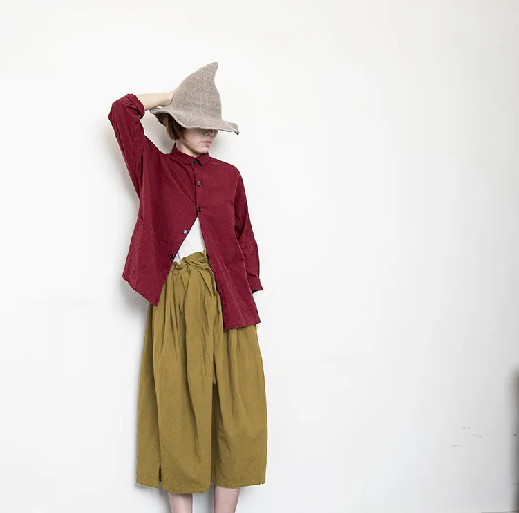 Оригинальный дизайн женские блузки хлопок и лен удобная куртка для отдыха Питер