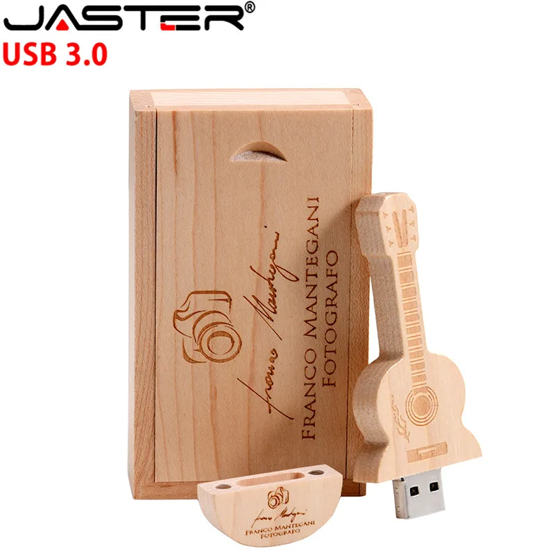 Флэш-накопитель JASTER usb 3 0 деревянный флешка в виде гитары 4 ГБ 8 16 32 64 2 Подарочный