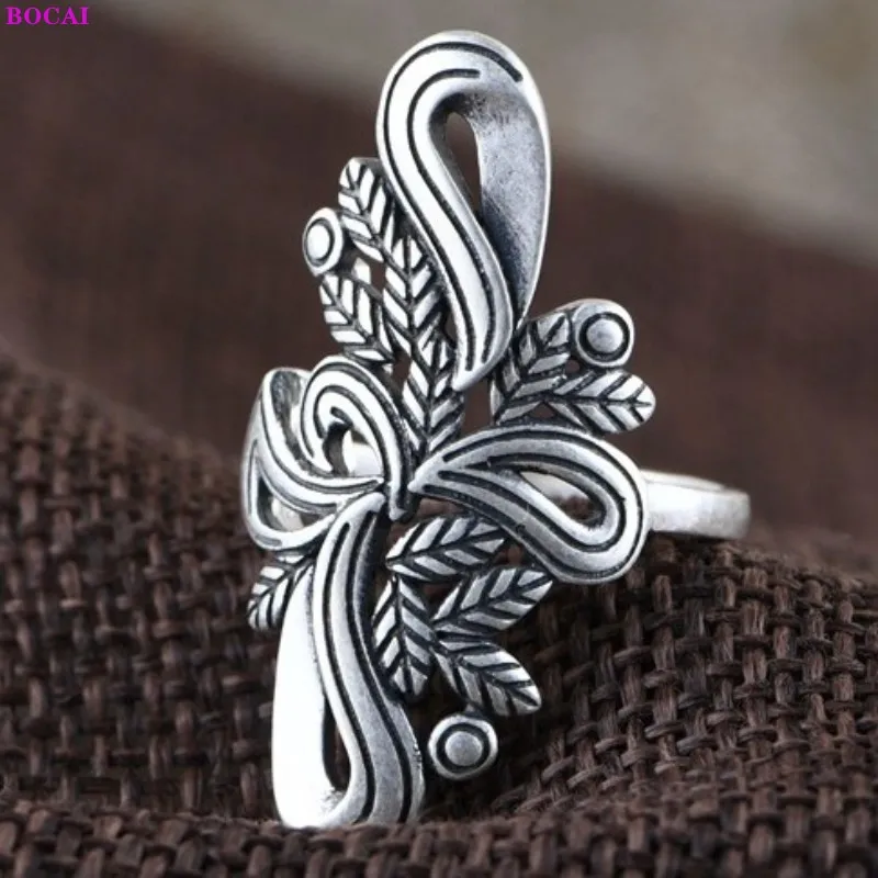 

BOCAI 100% sterling silver S925 rings Fashion Thai silver Butterfly knot rings Pure Argentum personality jewelry for women