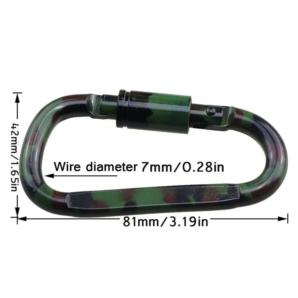 

D Type Aluminum Alloy Ultra-light Carabiner Hook Keychain convenient fength simple and practical Outdoor Camping Tools