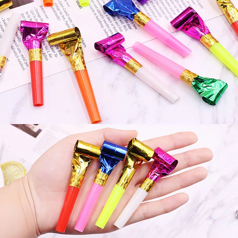 

10 Pcs/Set Funny Blowouts Whistles Birthday Party Blow Outs Wedding Celebration Noice Maker Kid Toys THIN889