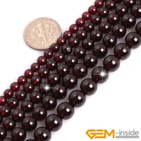 aaa grade natural stone dark red garnet round beads for jewelry making strand 15 diy bracelet necklace jewely loose beads
