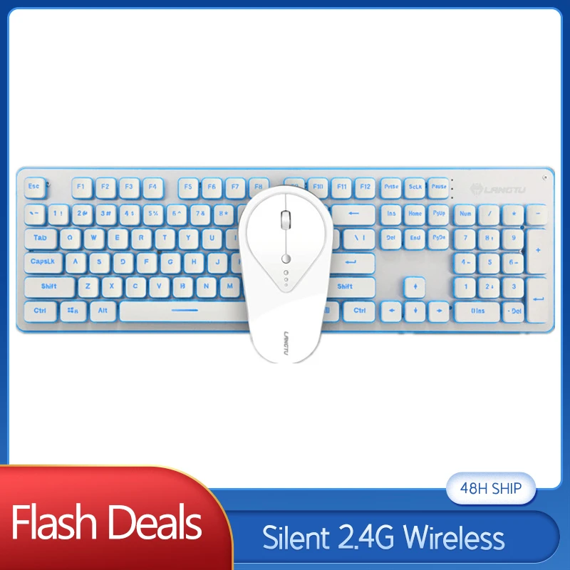 2 4G Бесшумная клавиатура мышь перезаряжаемая Клавиатура для ноутбука ПК