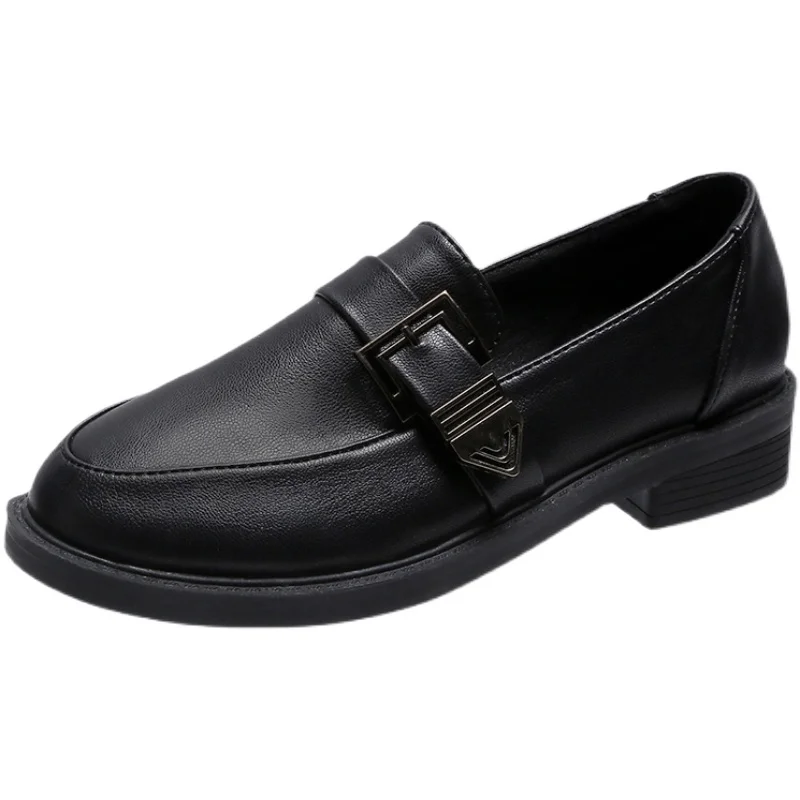 

Fashion Korean Small Leather Shoes Spring And Autumn New Style-All-Match Large Size 35-40 Ladies Single Shoes