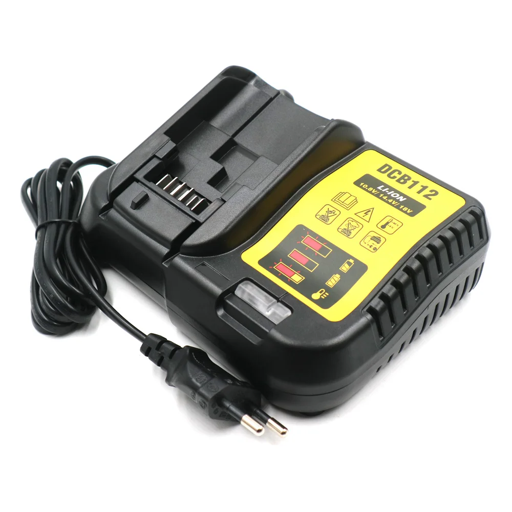DCB112 10,8 V 14,4 V 18V ионно-литиевая Батарея Зарядное устройство 100-260V 50/60 D-65510 DCB105 DCB200 DCB201 DCB100 Замена для Dewalt Зарядное устройство