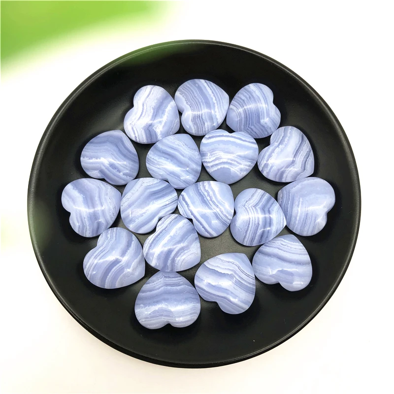 1 шт. натуральный голубой кружевной Агат в форме сердца кристалл драгоценный