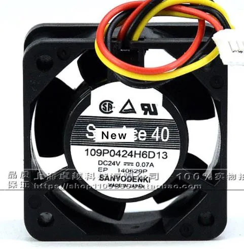 

For Sanyo 109P0424H6D13 DC 24V 0.07A 40x40x20mm 3-wire Server Cooling Fan