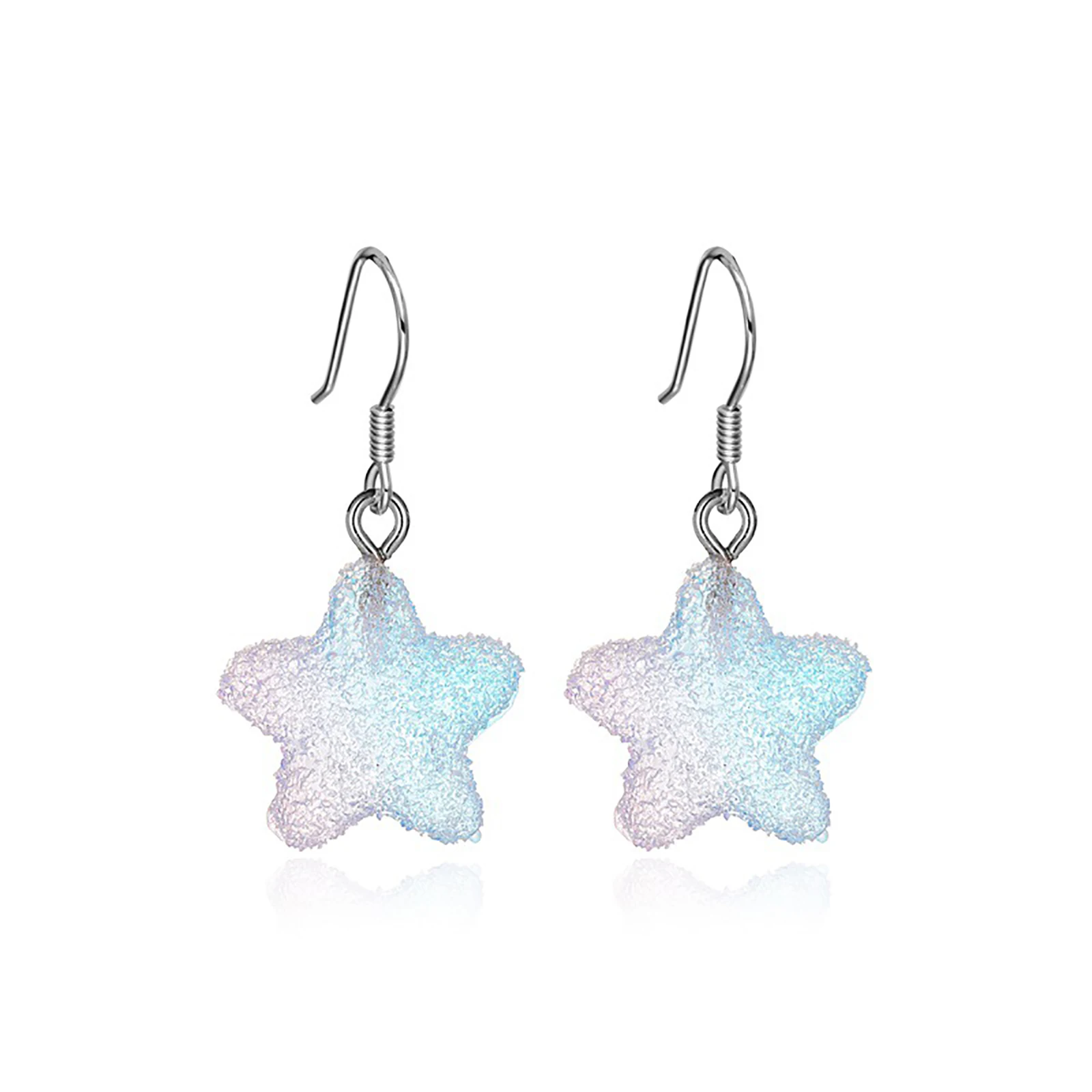 

New Fashion Star Resin Ear Clips Drop Earrings Multicolor Women Travel Party Wedding Girl Earrings Glamour Temperament Jewelry