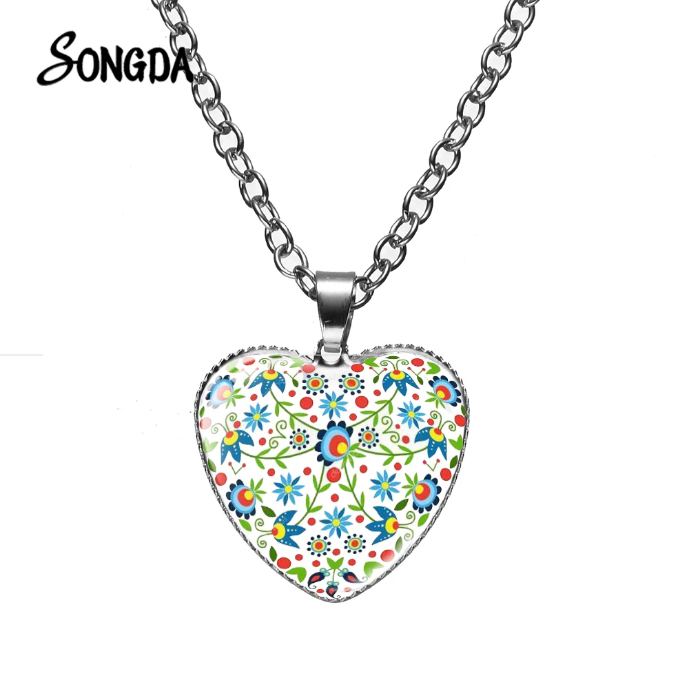 Новейшие польские модели народного искусства ожерелье в форме сердца мандала