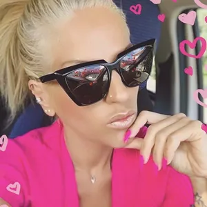 Feishini 2022 брендовые обтягивающие качественные солнцезащитные очки со звездами женские оверсайз с УФ-защитой женские Парижские Модные солнцезащитные очки винтажные