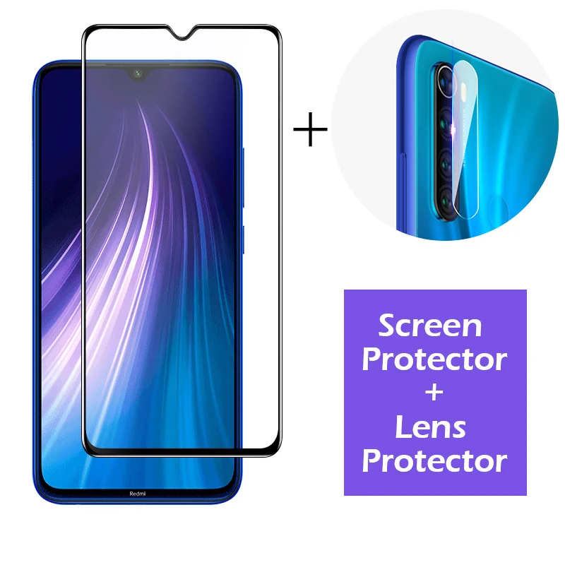 add camera glass 3 в 1 чехол+ Защитное стекло для redmi note 8 7 pro защита экрана стекло для объектива на xiomi redmi note 8 7 pro стекло для камеры - Цвет: add camera glass
