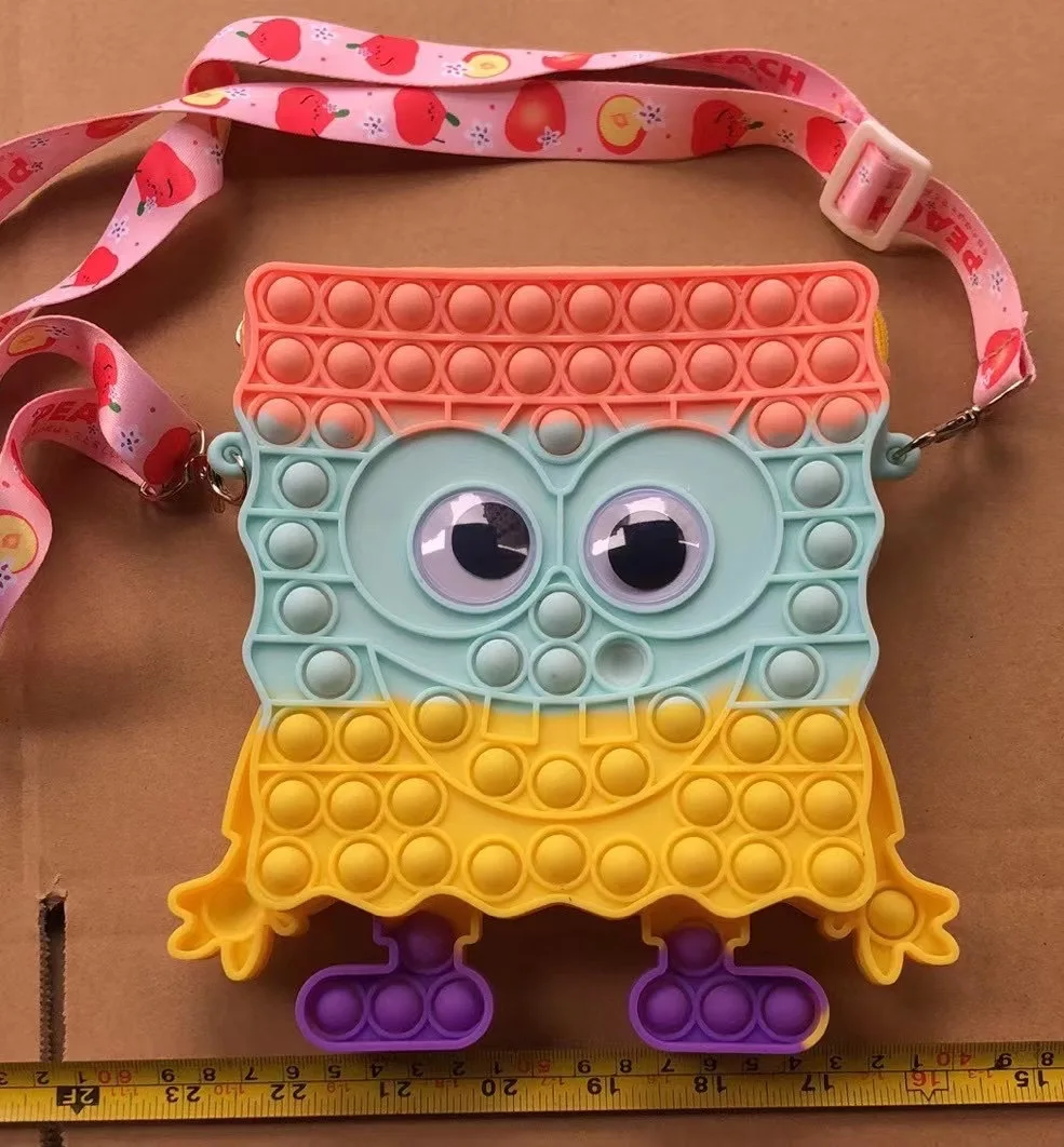 Bolsa de mensajero Simple con hoyuelos para ni&ntilde;os, juguetes Antiestr&eacute;s con burbujas de empuje, llavero, BILLETERA, regalos para ni&ntilde;os, novedad de 2022-5