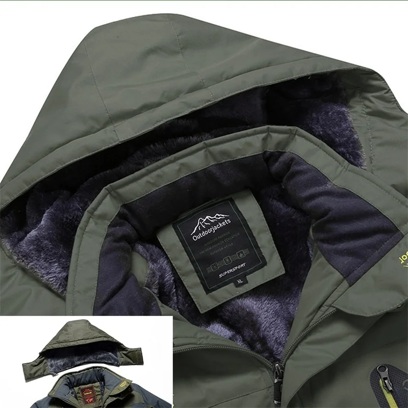 Зимняя плотная Теплая мужская повседневная куртка ветровка с капюшоном верхняя
