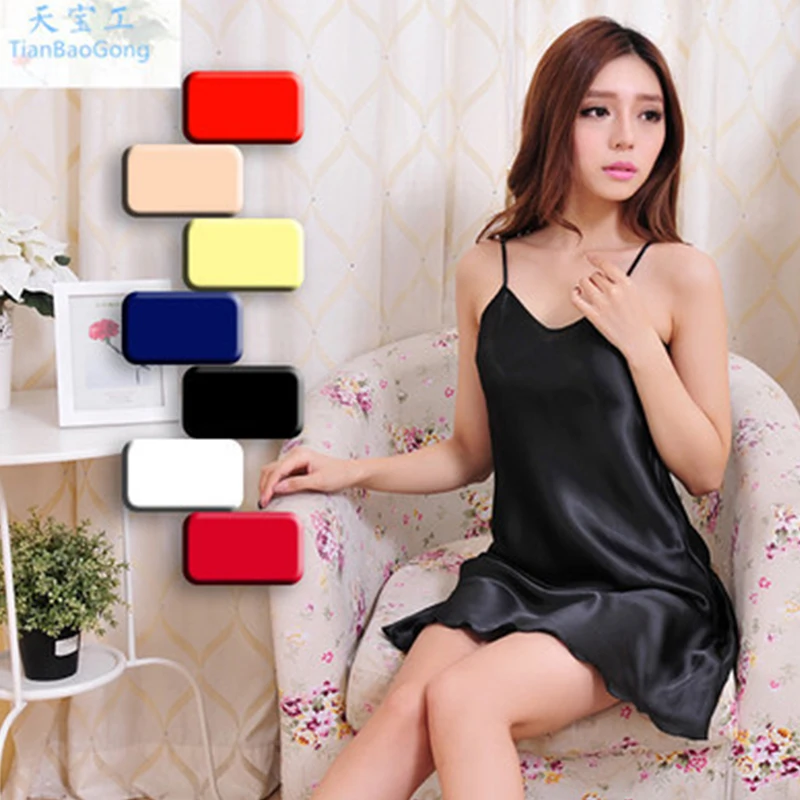 Женская летняя атласная ночная сорочка размера плюс 4XL Сексуальная Ночная на