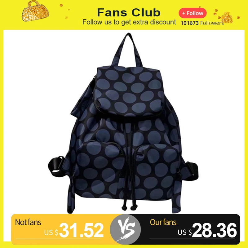 

Black White Polka Dot Schoolbag for Women Gir Stylish Shoulder Backpack Spacious Bookbags Laptop Backpack Travel Bag for Teens