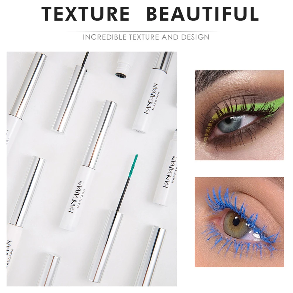 HANDAIYAN Eyes Makeup Colored Mascara Waterproof Easy Remove Lengthen Eyelashes Party Use |