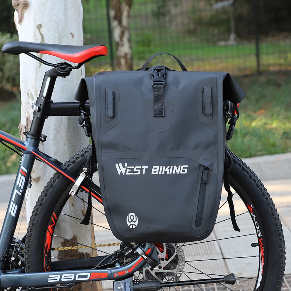 

25-60L Bicycle Rear Rack Storage Bags with Reflective Strip Mountain Bike Backseat Pannier Bags Organizer Riding Equipment