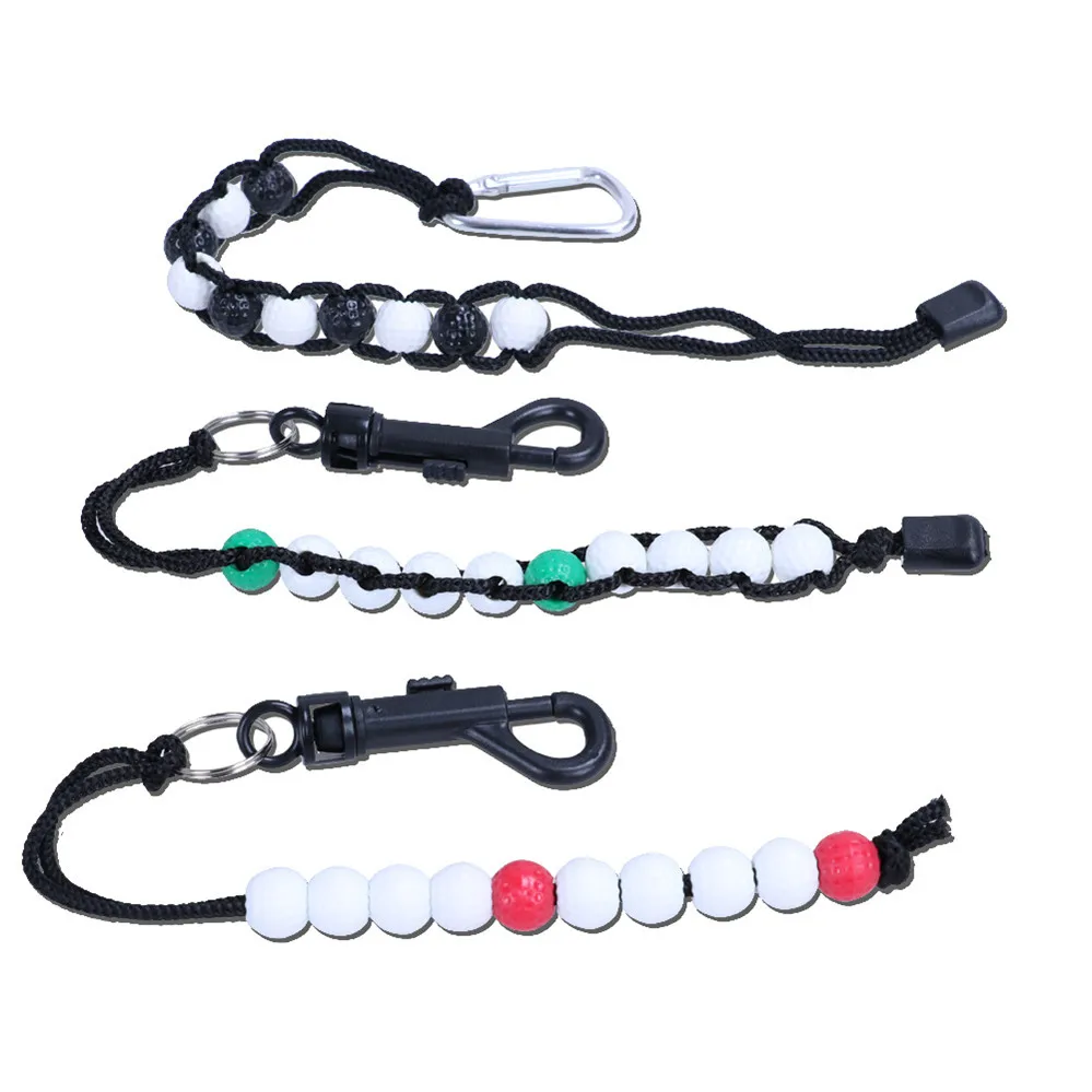 

Golf Stroke Score Counter Plastic Ball Beads Putt Counter Scoring Device Bead Chain With Key Chain Golf Training Accessories Aid