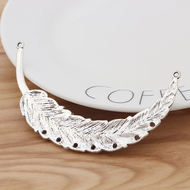 5 штук длинный изогнутый коннектор в форме пера Подвески Кулоны из нержавеющей