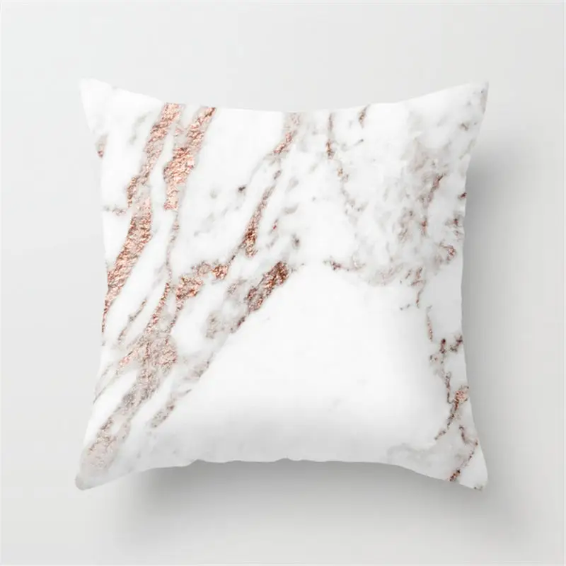 Doreen Box 1 Piece 45*45 cm Polyester Decorative Pillow Covers Bow-knot Letter Marble Leaf Printed Fashion Pink Case | Дом и сад