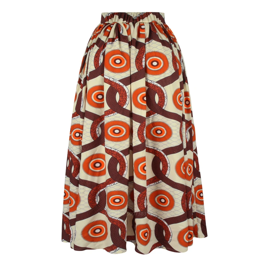 

2020 News Women African Style Clothes Long Loose Floral Print Skirt Lady Design Bazin Floral Fashion Dance Dresses Evening Party