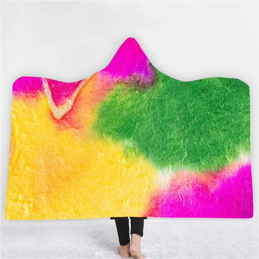 

Colorful Autumn Hooded Blanket Maple Leaf Leaves Throw Blanket Home Textile Fleece Blanket Nap Office Home Wearable Blanket