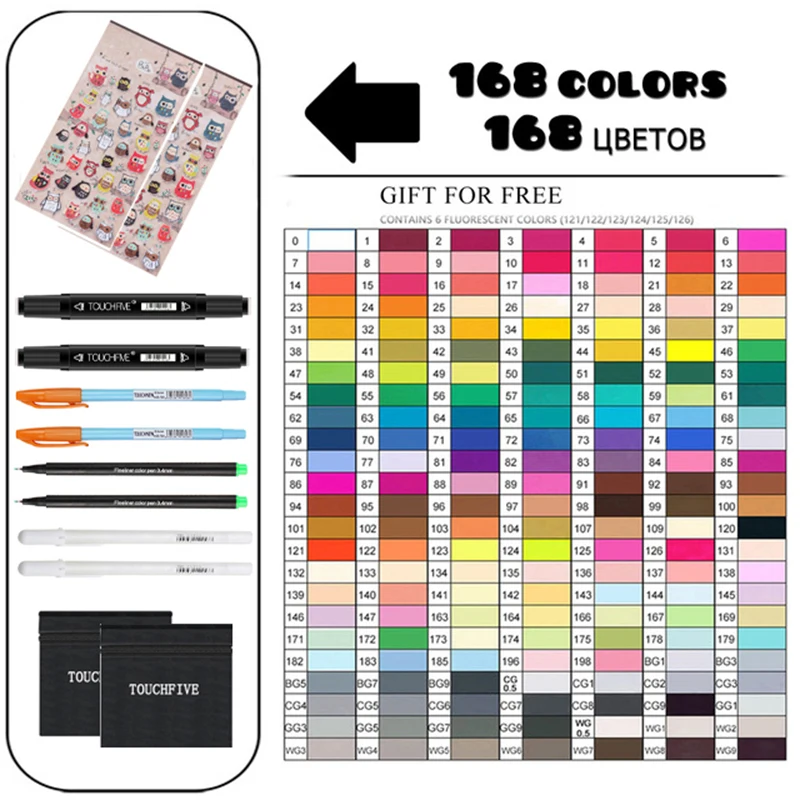 

Marker 30/40/60/80/168 Colors Pen Brush Pen Alcoholic Oily Based Ink Art Marker For Manga Dual Headed Sketch Markers