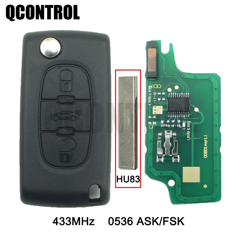 QCONTROL Автомобильный Дистанционный ключ для CITROEN C2 C3 C4 C5 berlingo picasso бесключевая