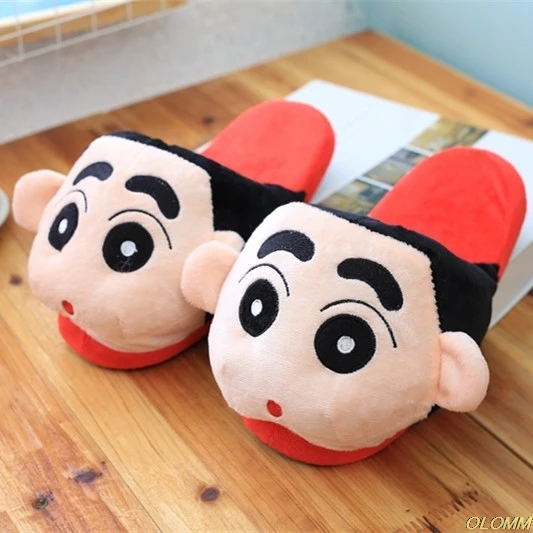 Лидер продаж 2019 женская зимняя мягкая плюшевая обувь Crayon Shin chan домашняя унисекс