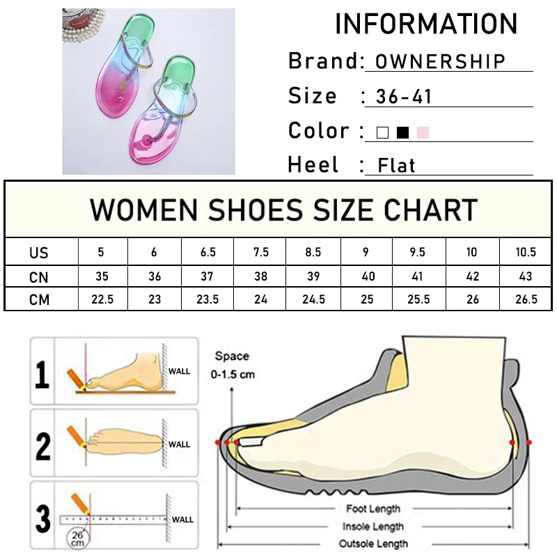 

2021 Women Crystal Flip Flops Transparent Slippers Female Summer Fashion Rhinstone Jelly Shoes Ladies New Outside Flat Plus Size